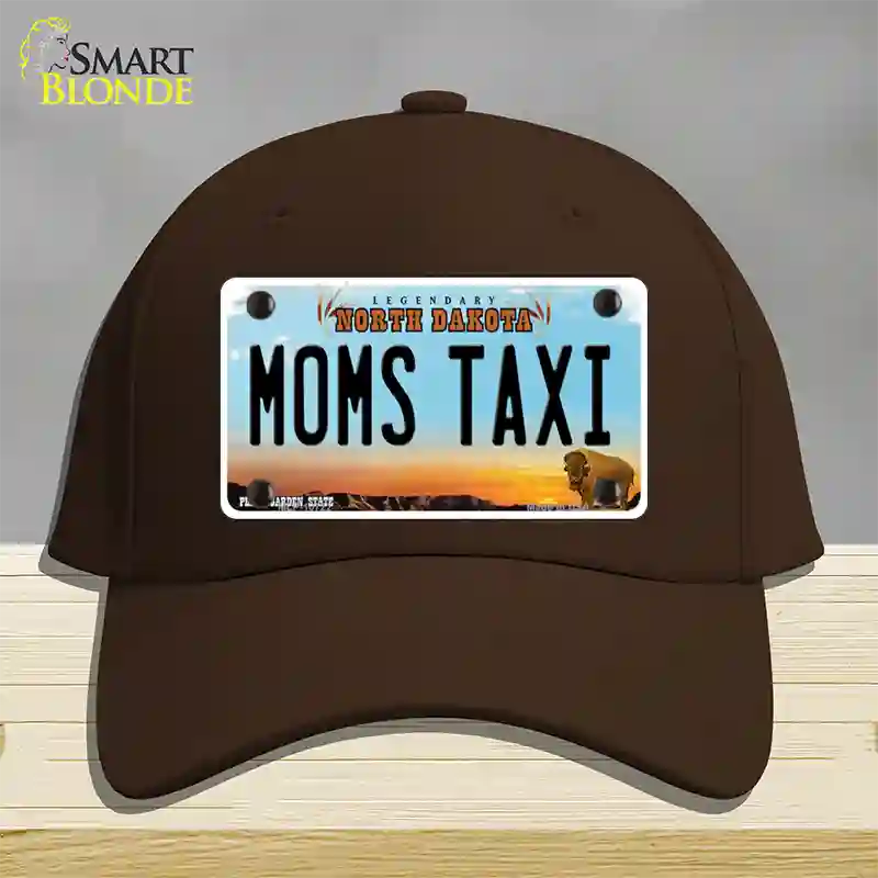 Moms Taxi North Dakota Novelty License Plate Hat Cotton / Dark Brown