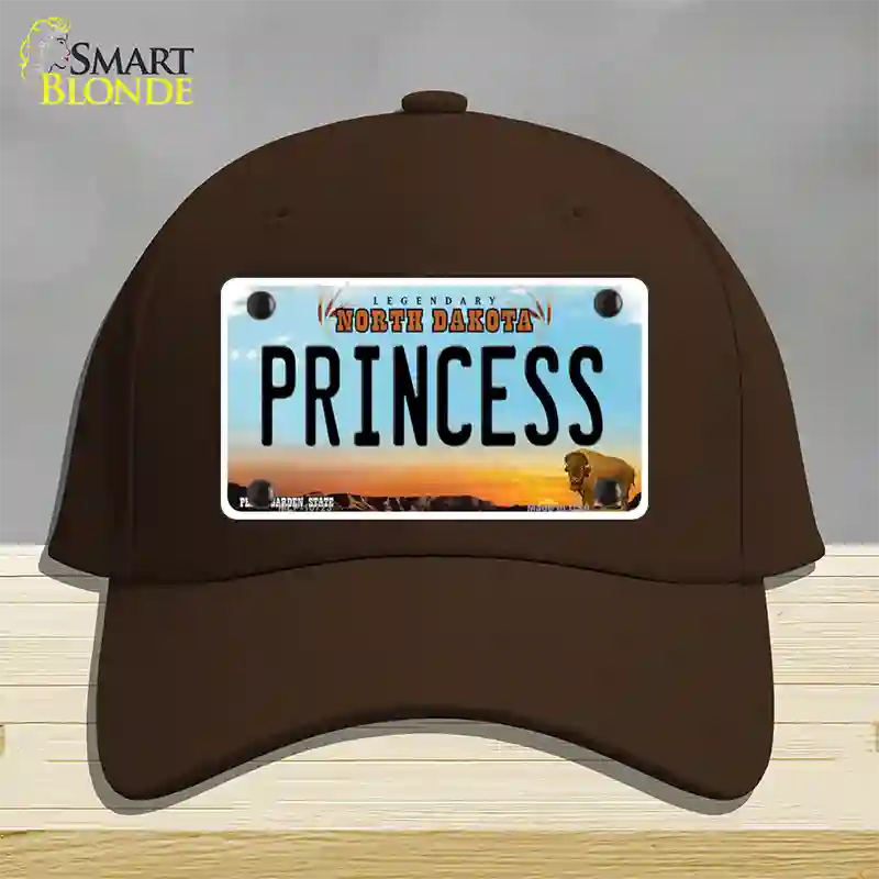 Princess North Dakota Novelty License Plate Hat Cotton / Dark Brown