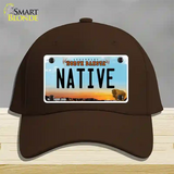 Native North Dakota Novelty License Plate Hat Cotton / Dark Brown