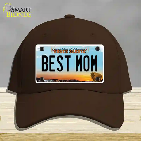 Best Mom North Dakota Novelty License Plate Hat Cotton / Dark Brown