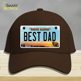 Best Dad North Dakota Novelty License Plate Hat Cotton / Dark Brown