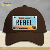 Rebel North Dakota Novelty License Plate Hat Cotton / Dark Brown