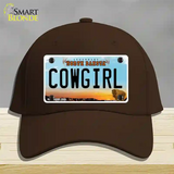 Cowgirl North Dakota Novelty License Plate Hat Cotton / Dark Brown