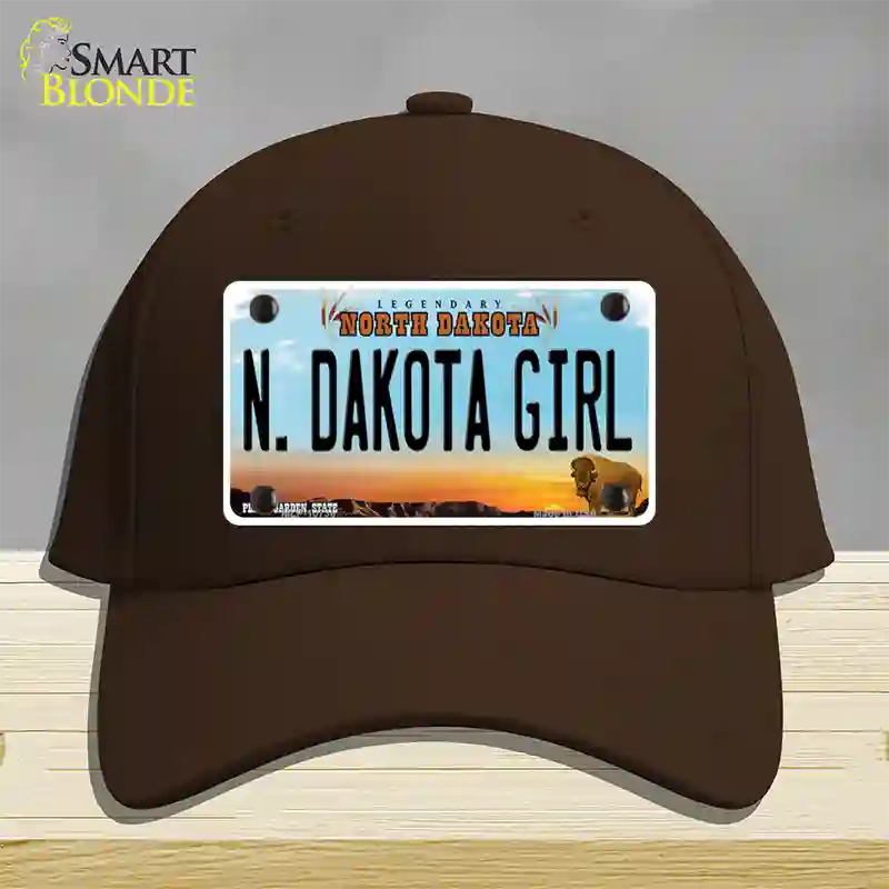 N Dakota Girl North Dakota Novelty License Plate Hat Cotton / Dark Brown