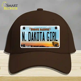 N Dakota Girl North Dakota Novelty License Plate Hat Cotton / Dark Brown