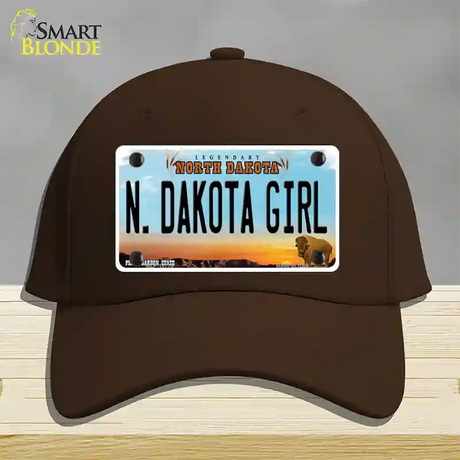 N Dakota Girl North Dakota Novelty License Plate Hat Cotton / Dark Brown