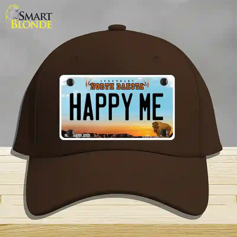 Happy Me North Dakota Novelty License Plate Hat Cotton / Dark Brown