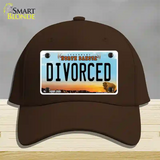 Divorced North Dakota Novelty License Plate Hat Cotton / Dark Brown