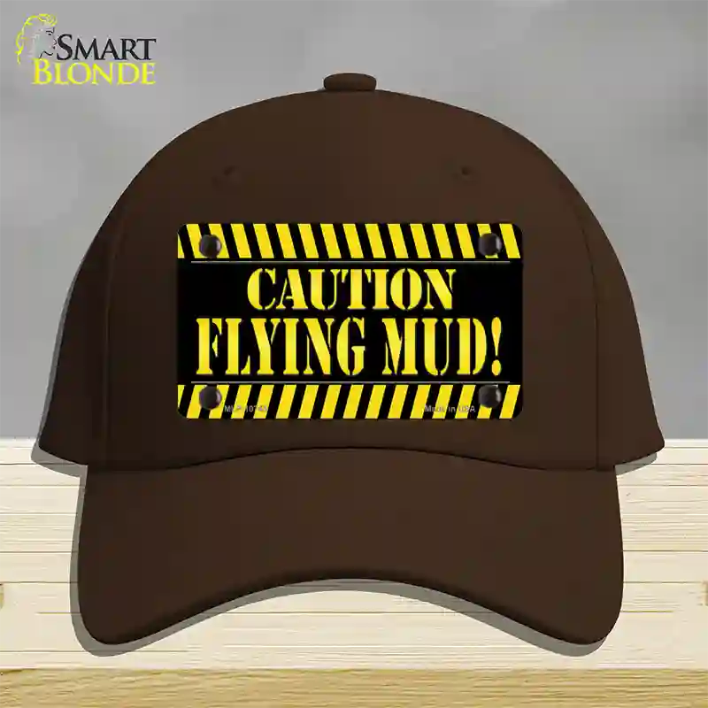 Caution Flying Mud Novelty License Plate Hat Cotton / Dark Brown