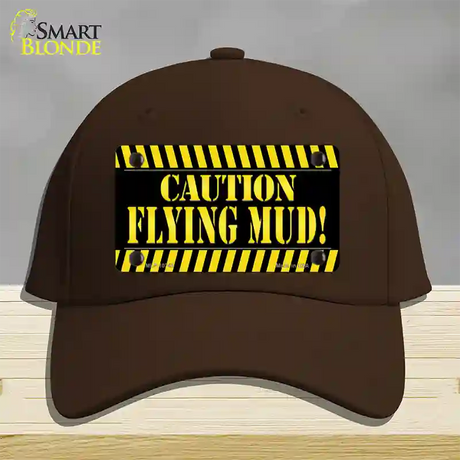 Caution Flying Mud Novelty License Plate Hat Cotton / Dark Brown