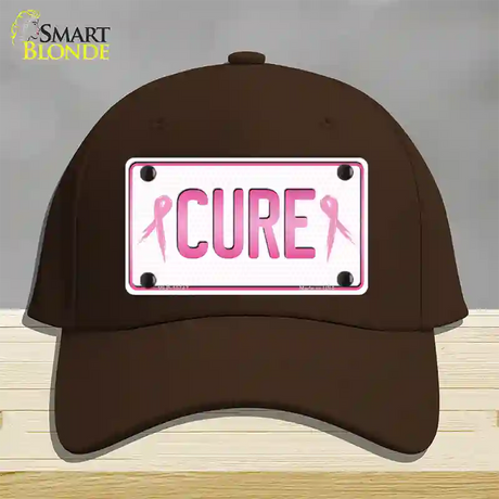 Cure Novelty License Plate Hat Sign Cotton / Dark Brown