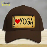 I Heart Yoga Novelty License Plate Hat Cotton / Dark Brown