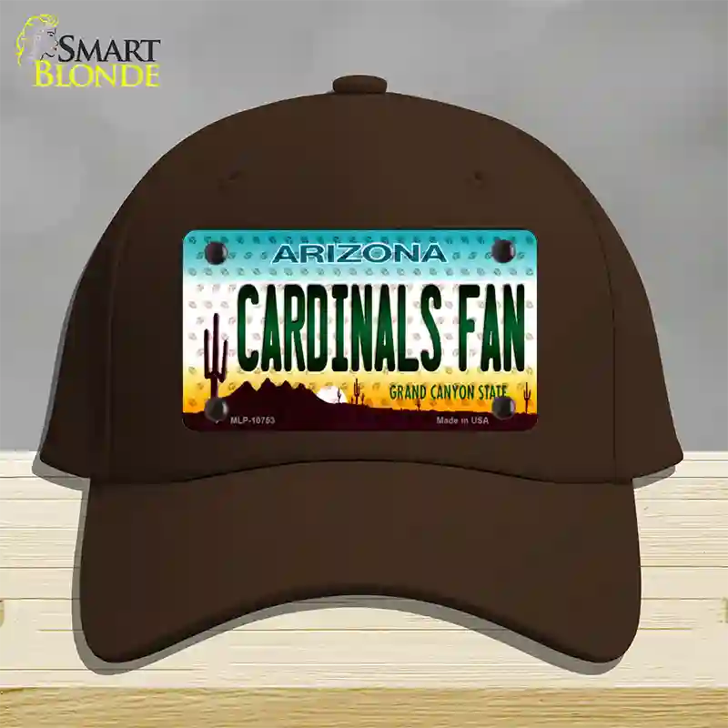 Cardinals Fan Arizona Novelty License Plate Hat Cotton / Dark Brown