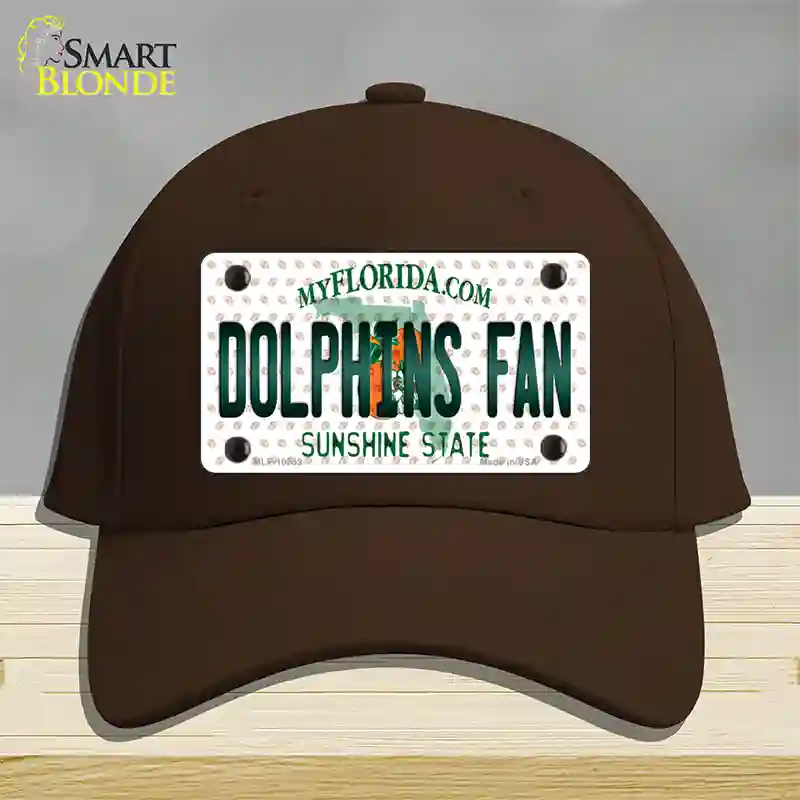 Dolphins Fan Florida Novelty License Plate Hat Cotton / Dark Brown