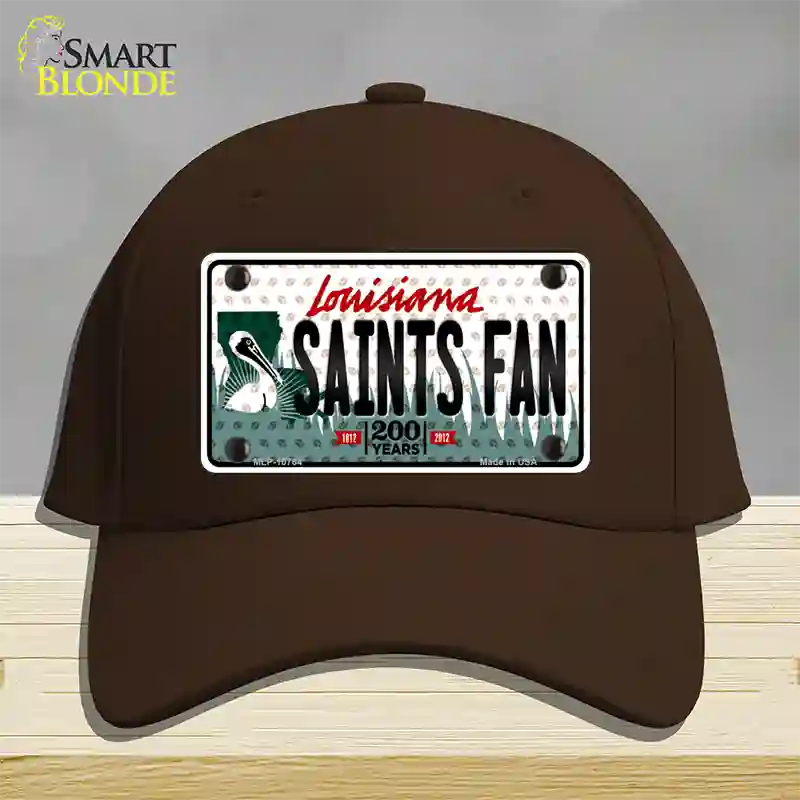 Saints Fan Louisiana Novelty License Plate Hat Cotton / Dark Brown