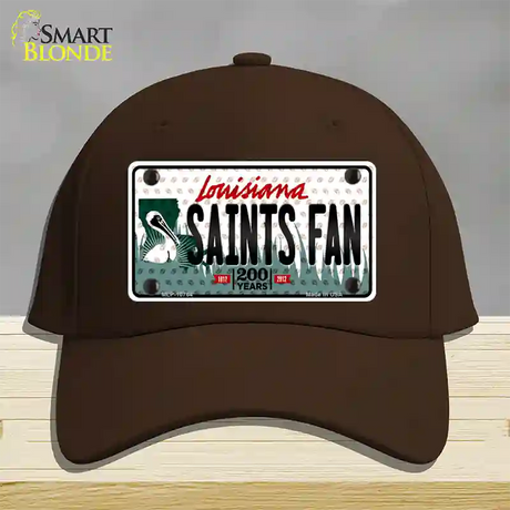 Saints Fan Louisiana Novelty License Plate Hat Cotton / Dark Brown