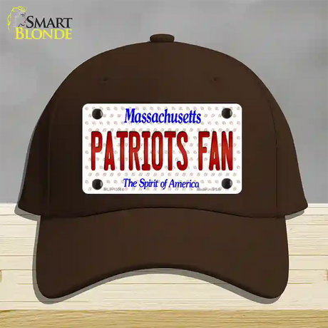 Patriots Fan Massachusetts Novelty License Plate Hat Cotton / Dark Brown