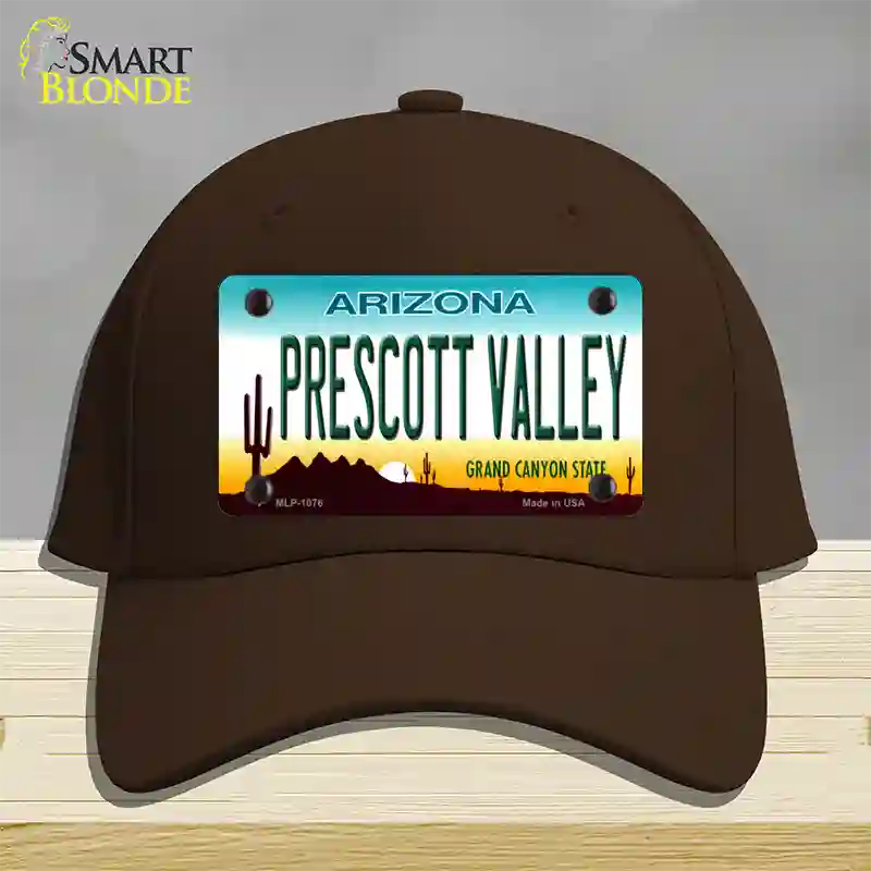 Prescott Valley Arizona Novelty License Plate Hat Cotton / Dark Brown