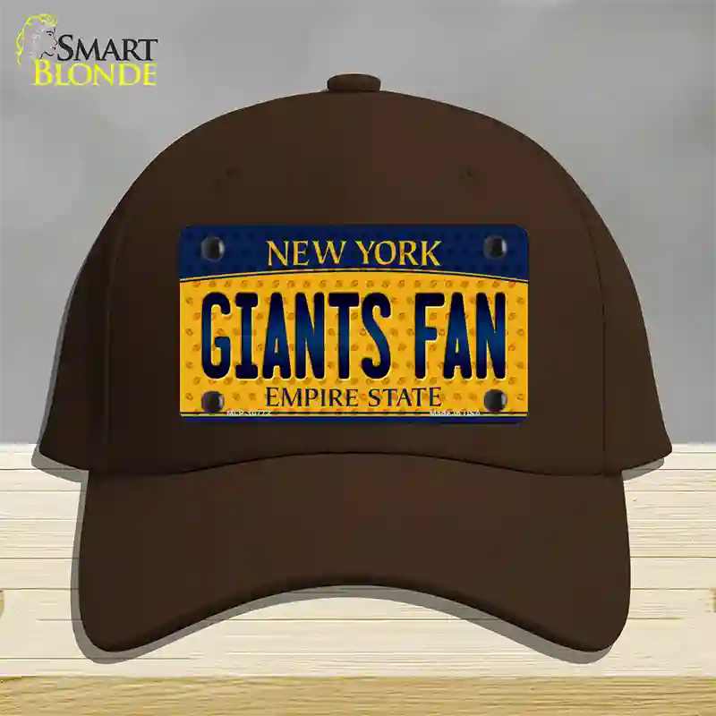 Giants Fan New York Novelty License Plate Hat Cotton / Dark Brown