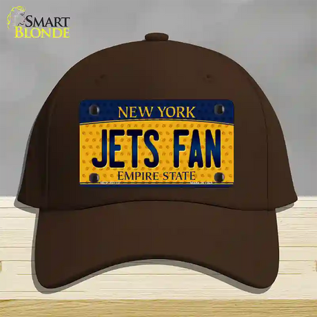 Jets Fan New York Novelty License Plate Hat Cotton / Dark Brown