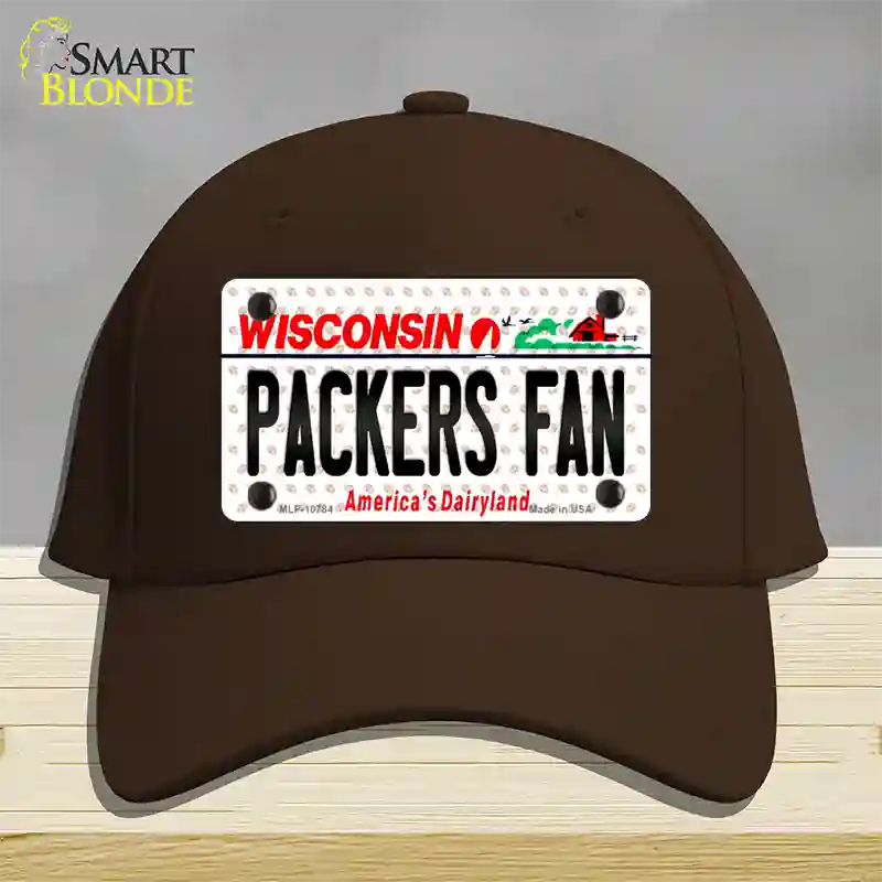 Packers Fan Wisconsin Novelty License Plate Hat Cotton / Dark Brown