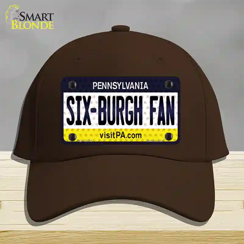 Six Burgh Fan Pennsylvania Novelty License Plate Hat Cotton / Dark Brown