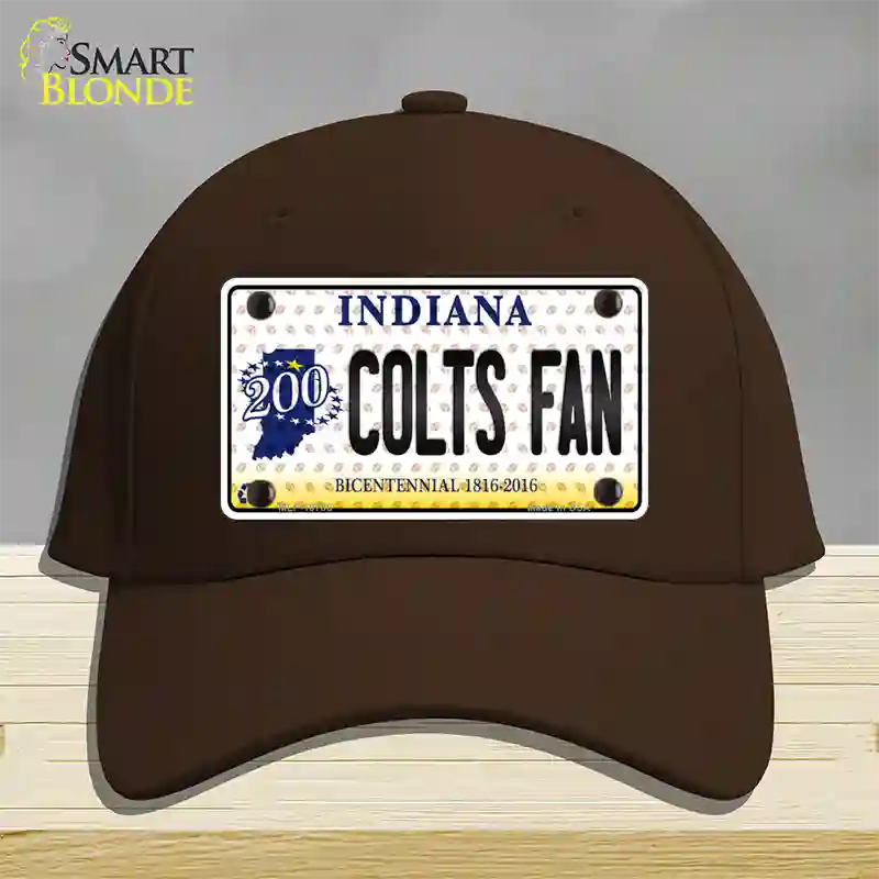 Colts Fan Bicentennial Indiana Novelty License Plate Hat Cotton / Dark Brown