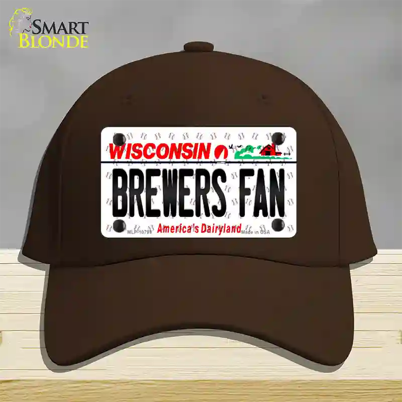 Brewers Fan Wisconsin Novelty License Plate Hat Cotton / Dark Brown