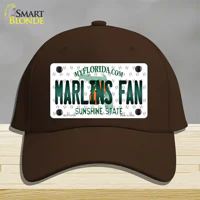 Marlins Fan Florida Novelty License Plate Hat Cotton / Dark Brown