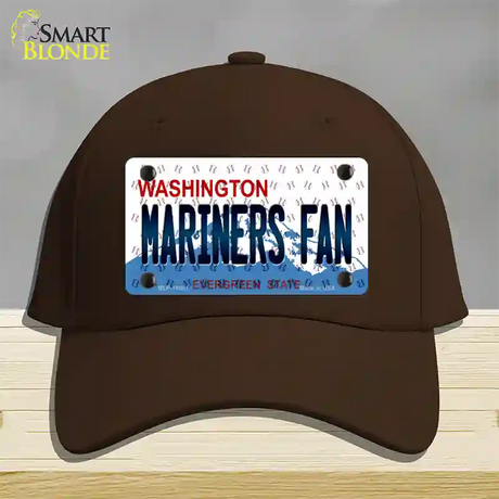 Mariners Fan Washington Novelty License Plate Hat Cotton / Dark Brown