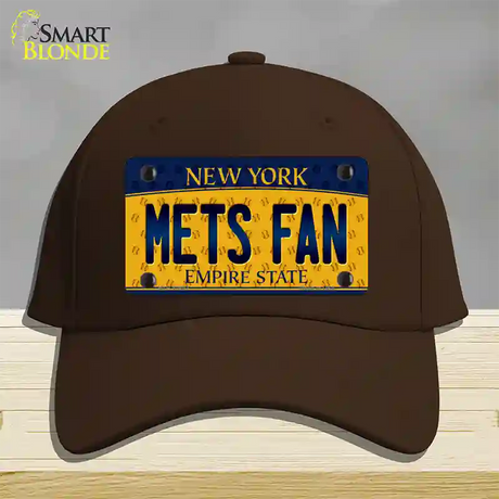 Mets Fan New York Novelty License Plate Hat Cotton / Dark Brown