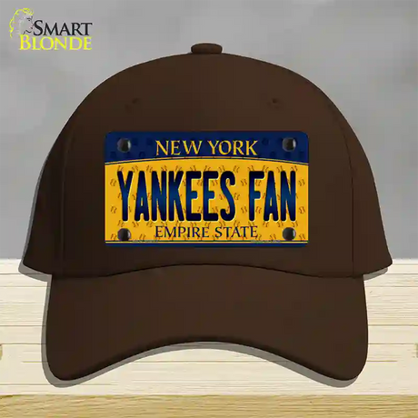 Yankees Fan New York Novelty License Plate Hat Cotton / Dark Brown