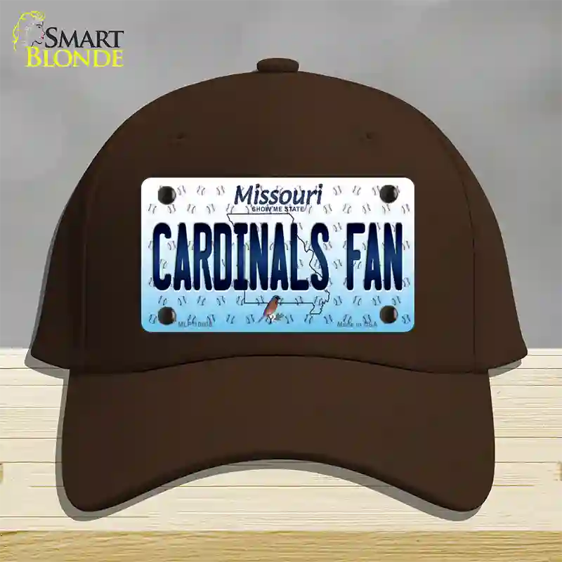 Cardinals Fan Missouri Novelty License Plate Hat Cotton / Dark Brown