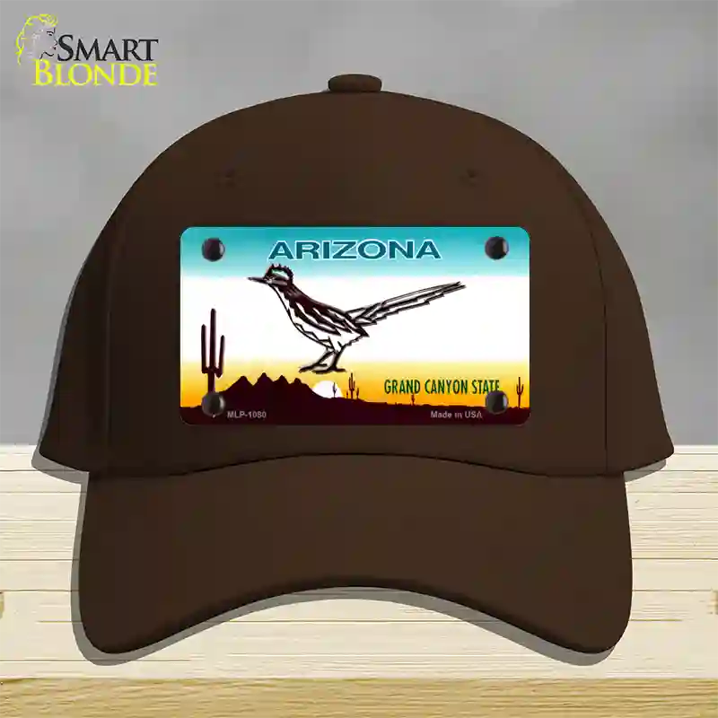 Roadrunner Arizona Novelty License Plate Hat Cotton / Dark Brown