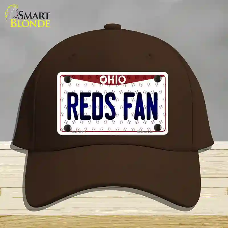 Reds Fan Ohio Novelty License Plate Hat Cotton / Dark Brown