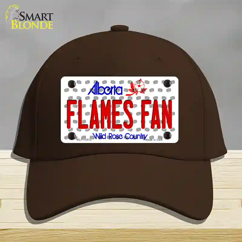 Flames Fan Alberta Novelty License Plate Hat Cotton / Dark Brown