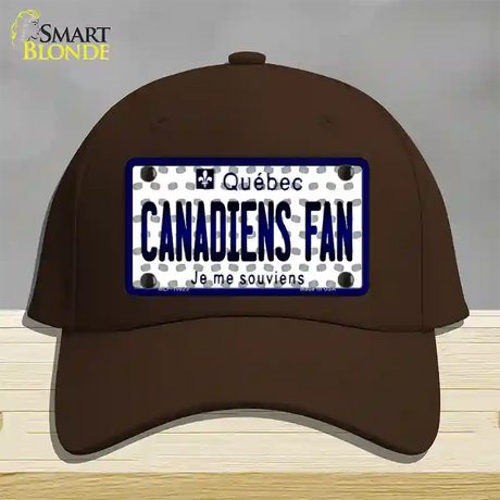 Canadiens Fan Quebec Novelty License Plate Hat Cotton / Dark Brown