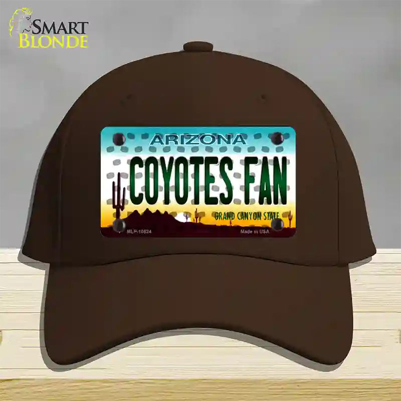 Coyotes Fan Arizona Novelty License Plate Hat Cotton / Dark Brown