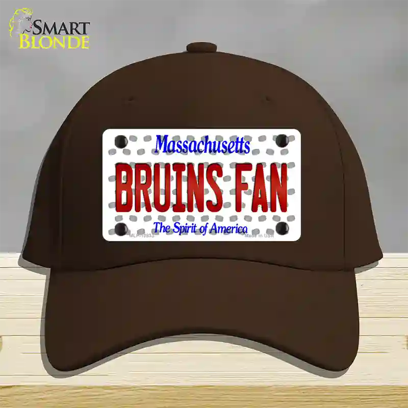 Bruins Fan Massachusetts Novelty License Plate Hat Cotton / Dark Brown