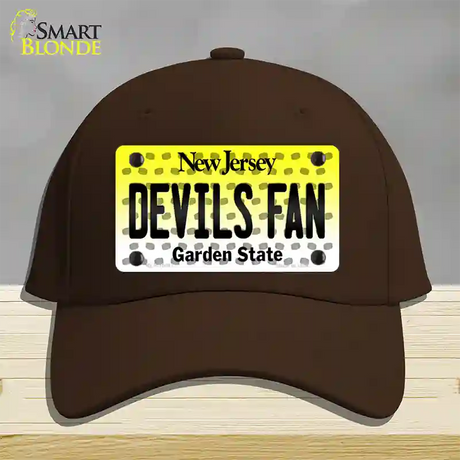 Devils Fan New Jersey Novelty License Plate Hat Cotton / Dark Brown