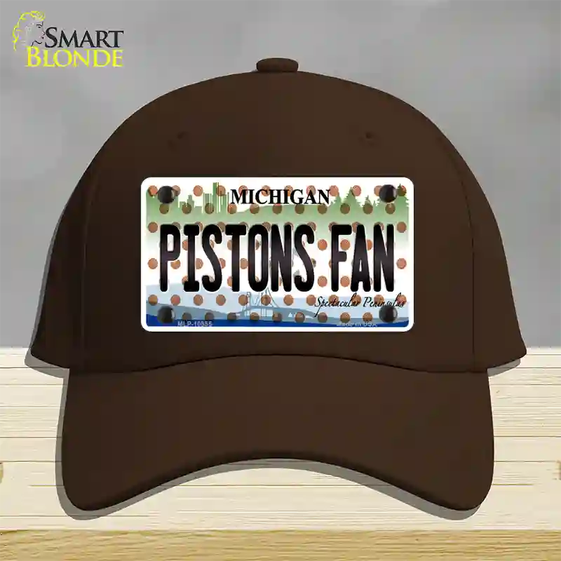 Pistons Fan Michigan Novelty License Plate Hat Cotton / Dark Brown