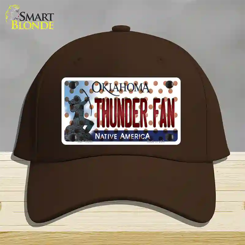 Thunder Fan Oklahoma Novelty License Plate Hat Cotton / Dark Brown