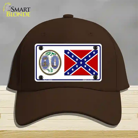 Confederate Flag South Carolina Seal Novelty License Plate Hat Cotton / Dark Brown