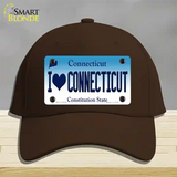 I Love Connecticut Novelty License Plate Hat Cotton / Dark Brown