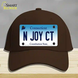 N Joy CT Connecticut Novelty License Plate Hat Cotton / Dark Brown