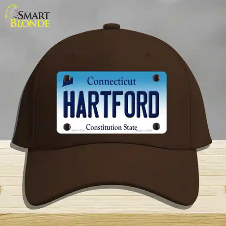 Hartford Connecticut Novelty License Plate Hat Cotton / Dark Brown