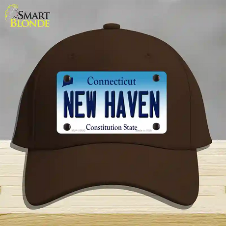 New Haven Connecticut Novelty License Plate Hat Cotton / Dark Brown