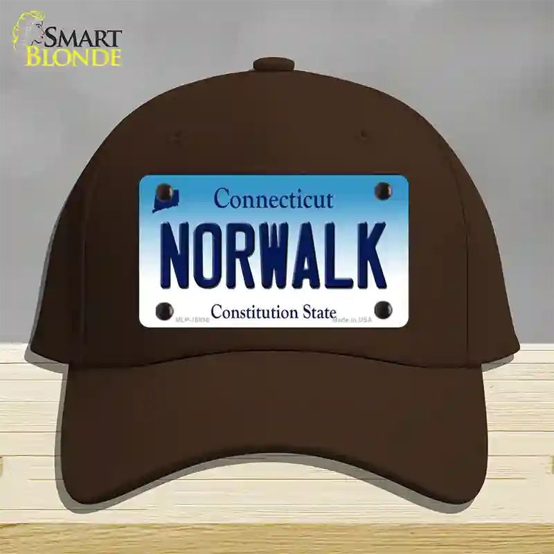 Norwalk Connecticut Novelty License Plate Hat Cotton / Dark Brown