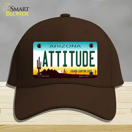 Arizona Attitude Novelty License Plate Hat Cotton / Dark Brown