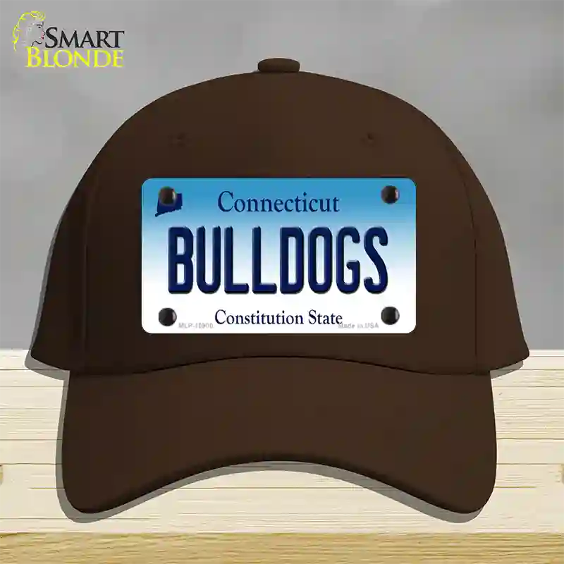 Bulldogs Connecticut Novelty License Plate Hat Cotton / Dark Brown